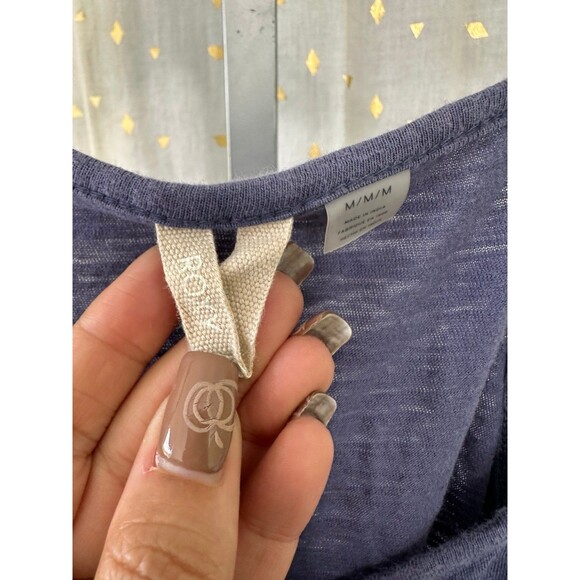 Roxy Women's 100% Cotton Navy Peplum Spaghetti Tank Racerback Top M - Picture 4 of 4